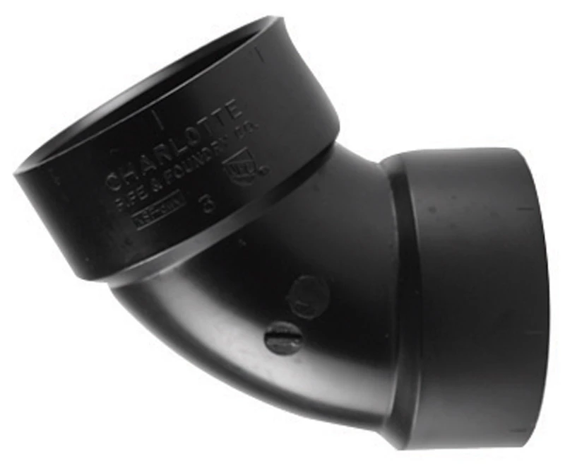 3 In. Hub X Hub 60 Degree Abs Elbow For Drain-waste-vent Applications