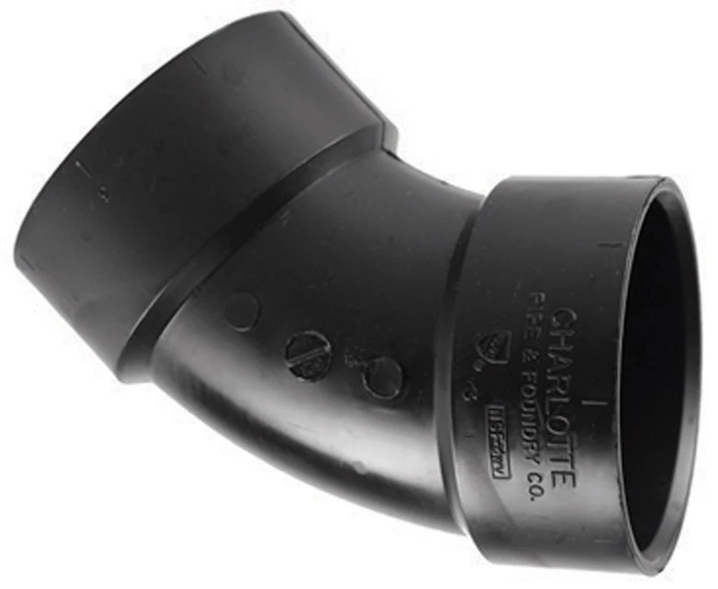 3 In. Hub X Hub 45 Deg. Abs Elbow For Drain-waste-vent Applications