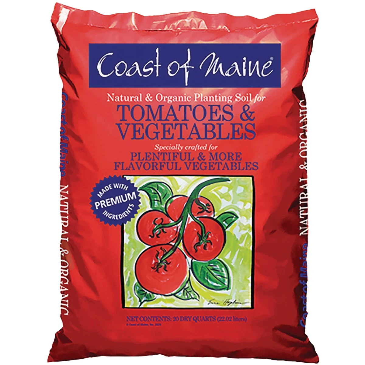 Organic and Natural Planting Soil for Tomatoes and Vegetables, 20 Quart Bag