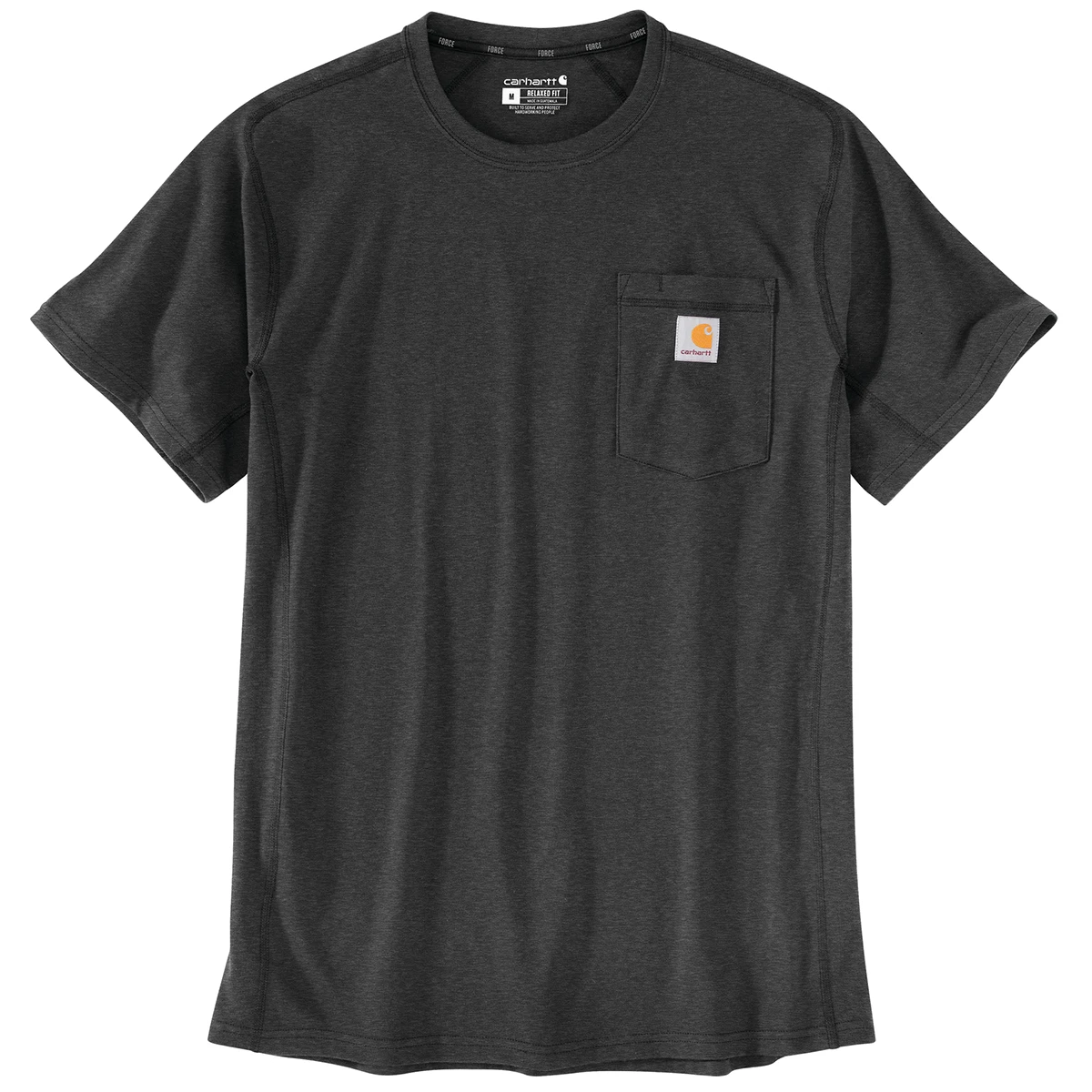 Men's Force Relaxed Fit Midweight Short-sleeve Pocket T-shirt - Large - Carbon Heather