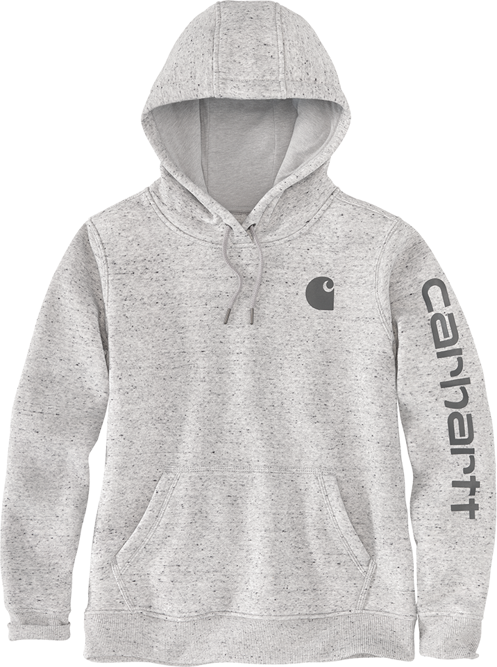 Women's Relaxed Fit Midweight Logo Sleeve Graphic Sweatshirt - Asphalt Heather Nep