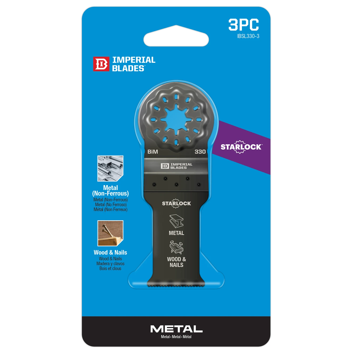 Imperial Blades Starlock 1-1/10 in. L Bi-Metal Oscillating Saw Blade 3 pk