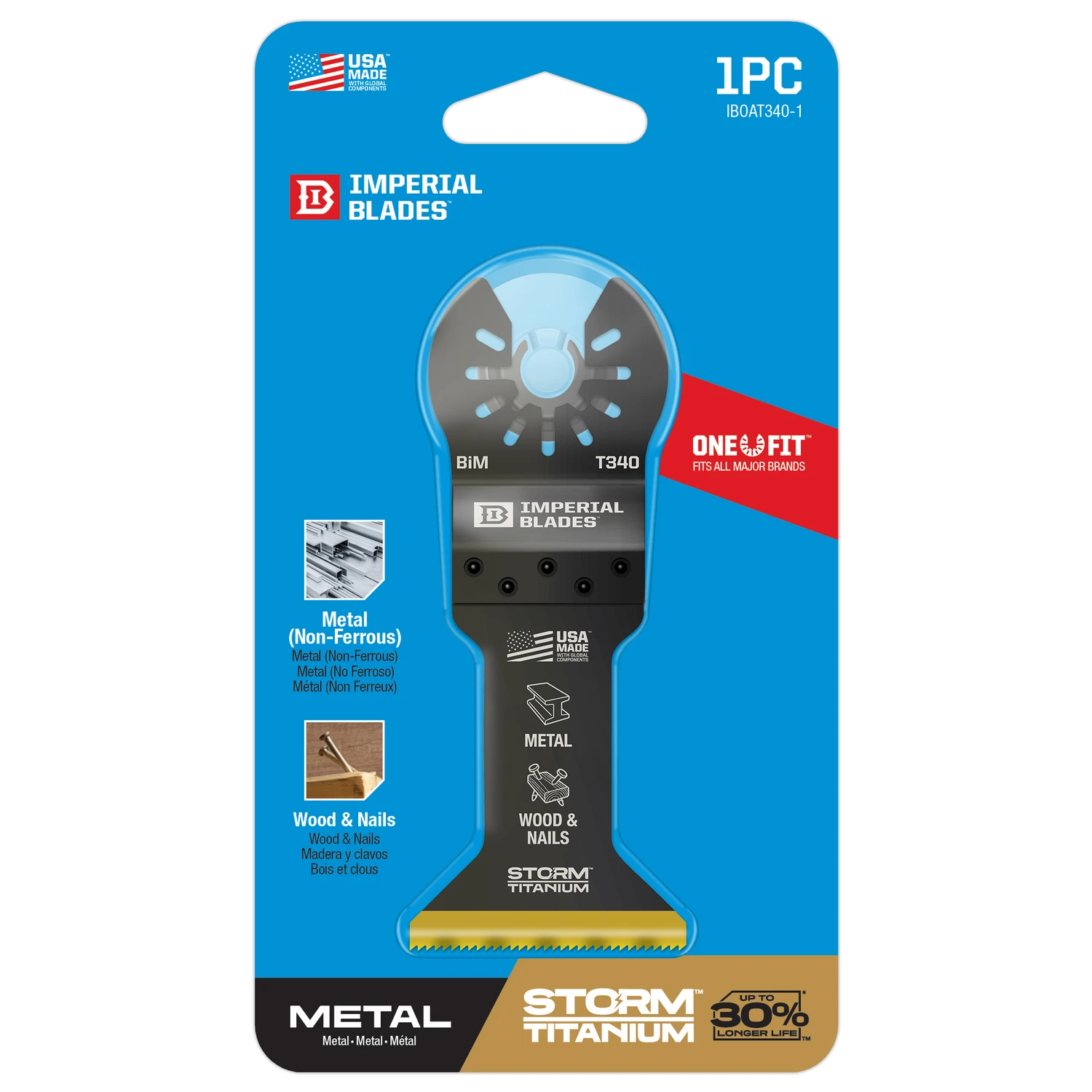 Imperial Blades IBOAT340-1 Oscillating Blade, Bi-Metal, One-Size, 18 TPI, 1/PK