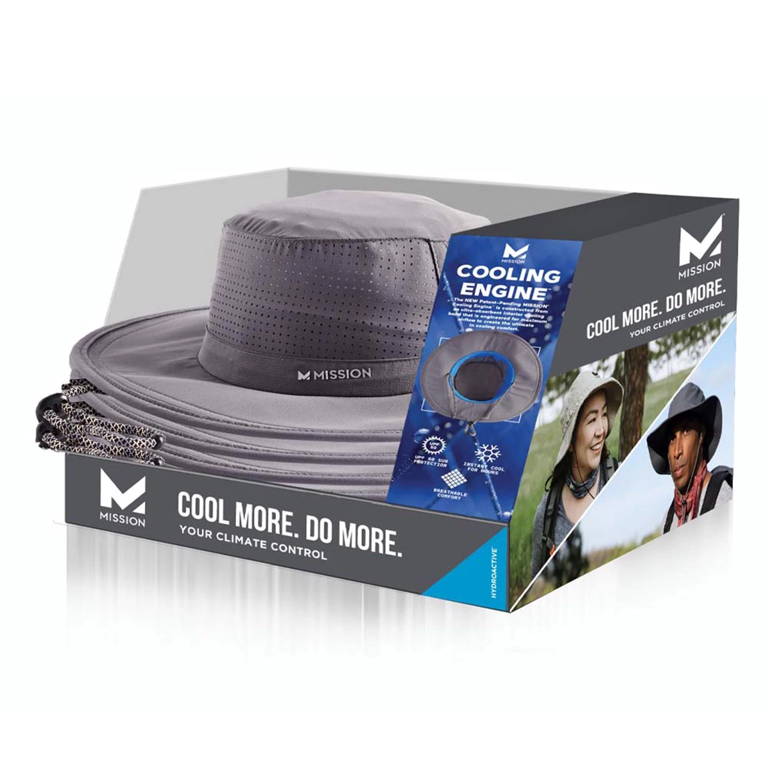 Cooling Booney Hat in Charcoal Color, One Size Fits All