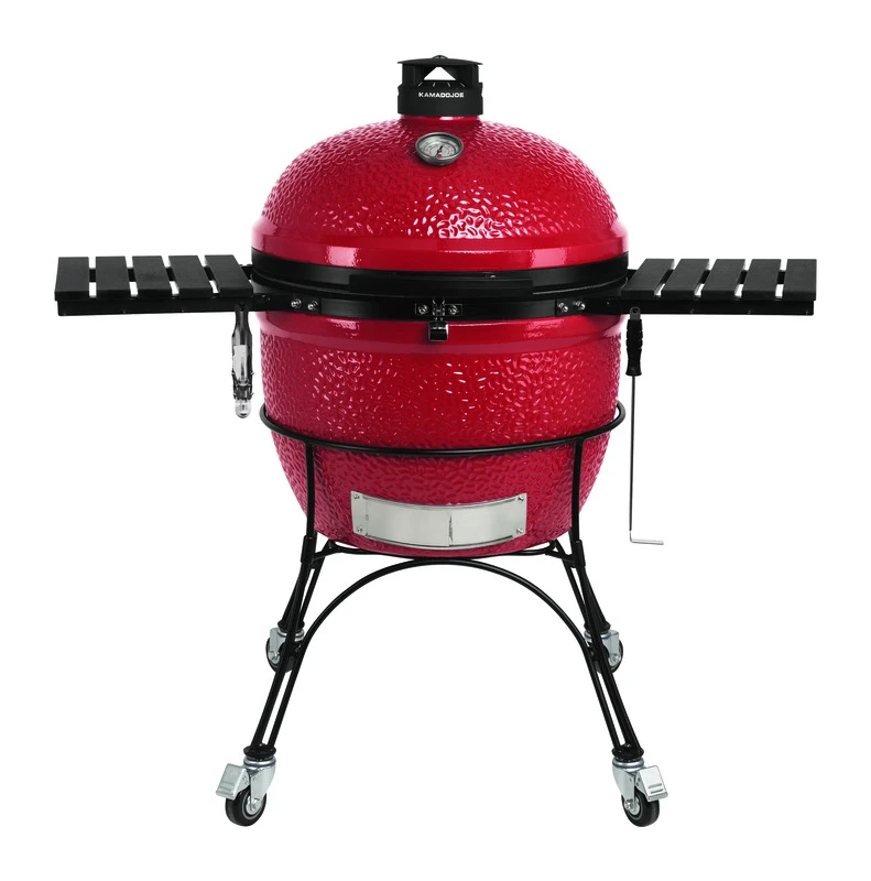 Big Joe Red Ceramic Grill, 24 Inch Diameter, Durable Outdoor Cooking Grill