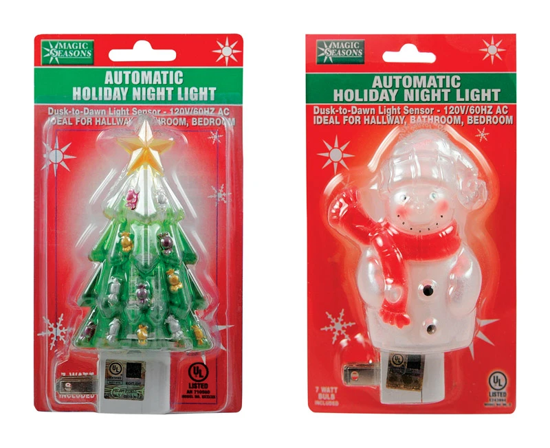 LED Holiday Night Light, Snowman or Christmas Tree