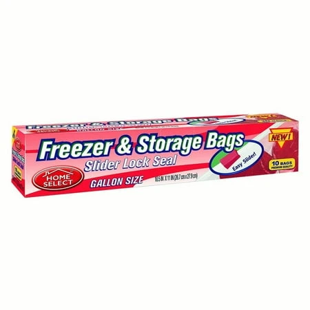 Freezer Storage Bag, Slide & Seal, Gallon, 8-Ct.