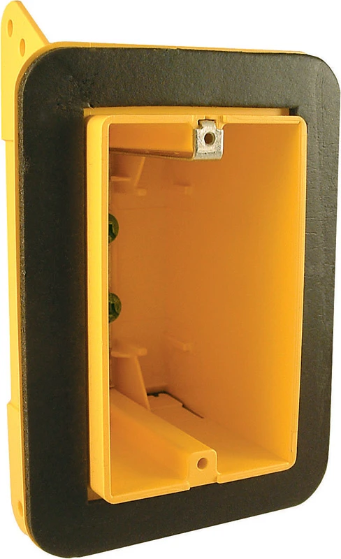 Single Gang Vapor Barrier Switch & Outlet Box, Rectangular, Noryl Plastic