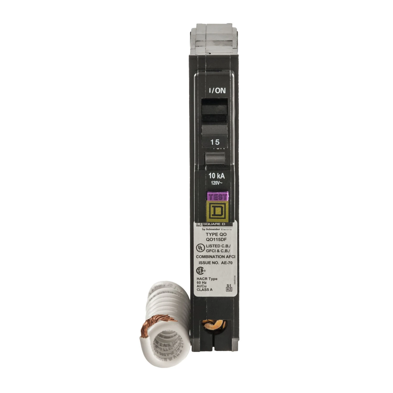 QO 15 Amp Single Pole Dual Function Circuit Breaker
