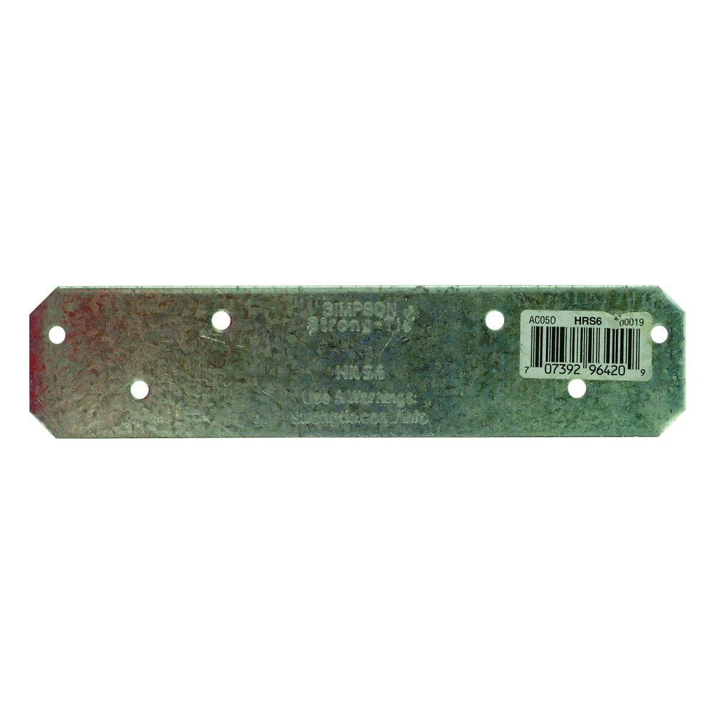 1-3/8 In. W X 6 In. L 12 Gauge Steel Strap Tie Hrs6