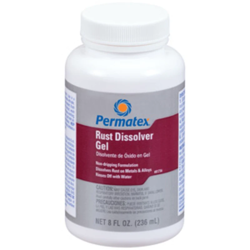 Permatex 8 Oz. Rust Dissolver Gel - Effective Rust Remover For Metal Surfaces