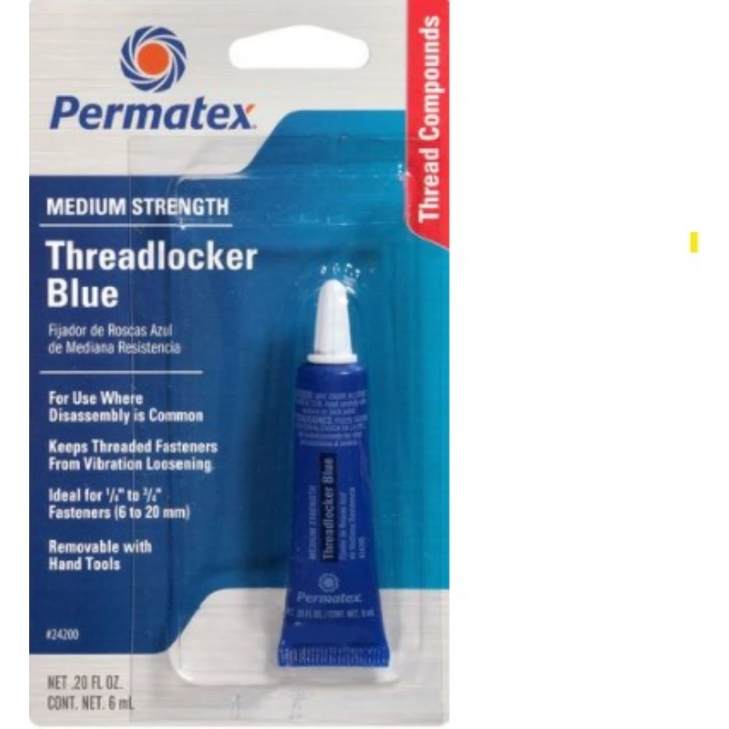 0.2 Oz. Blue Medium Strength Threadlocker Gel - Model 21601