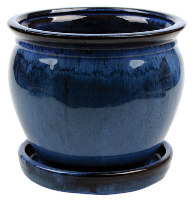 PLANTER CERAMIC WISTERIA BL 12IN