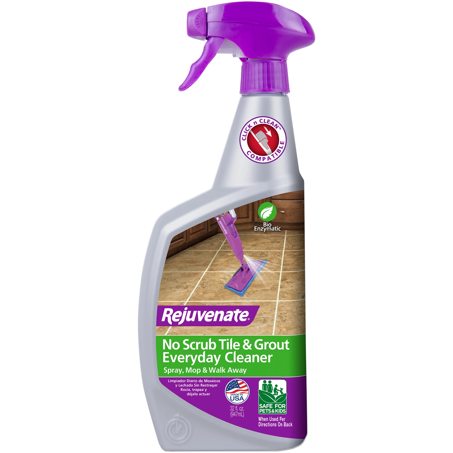 32 Oz. Bio-enzymatic No Scrub Tile & Grout Cleaner For Easy Cleaning