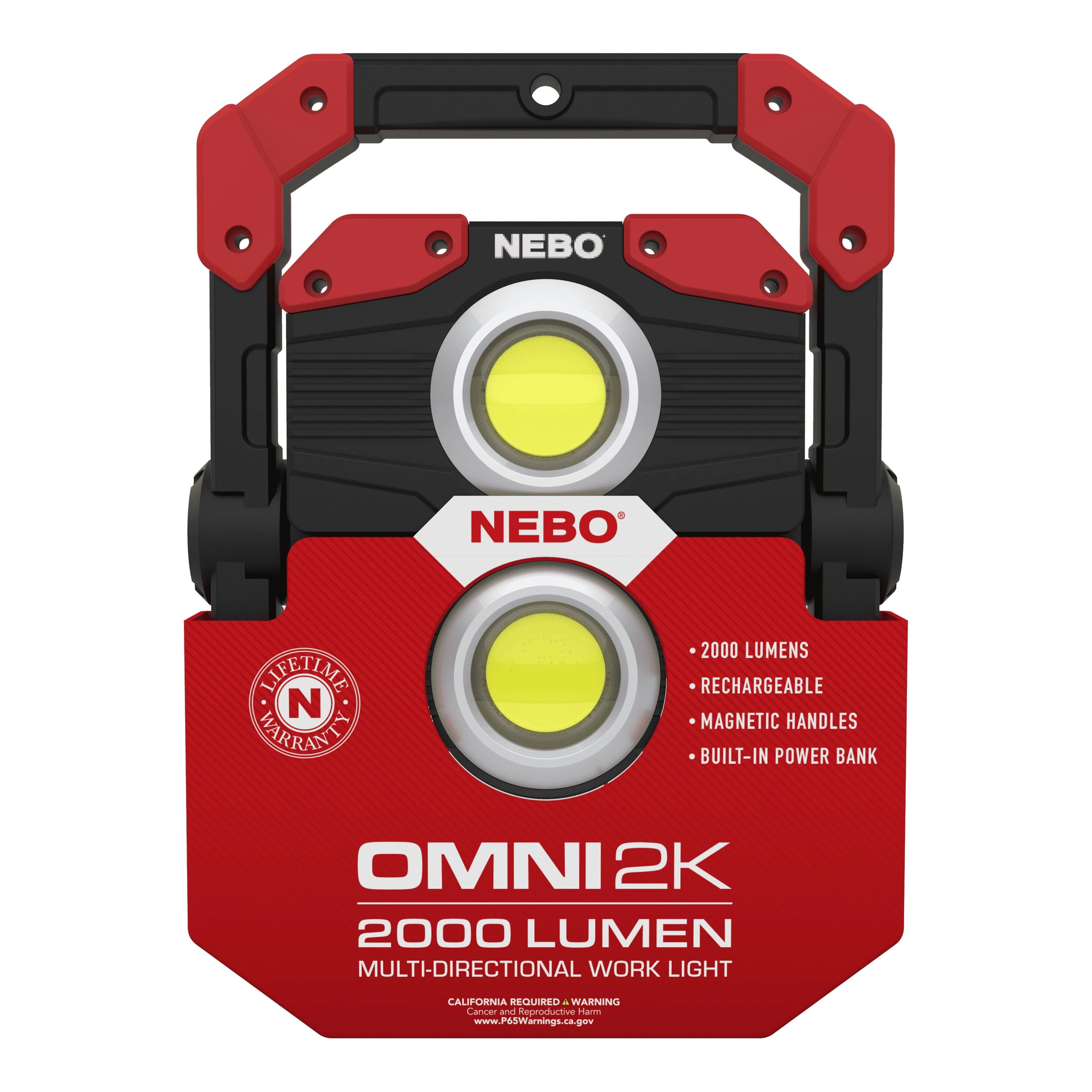 Omni 2k 2000 Lumen Cob Rechargeable Handheld Work Light With Power Bank