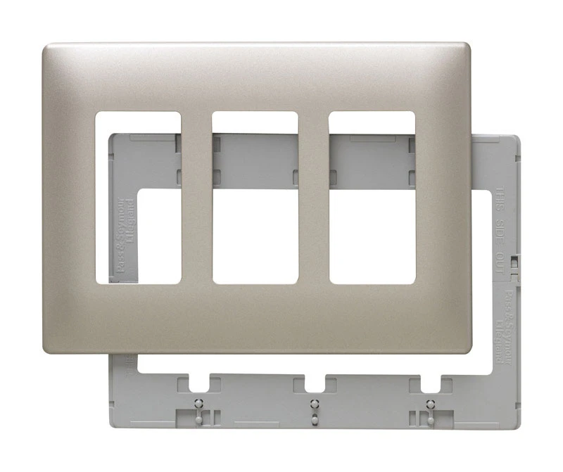 Three-Gang Screwless Wall Plate, Nickel