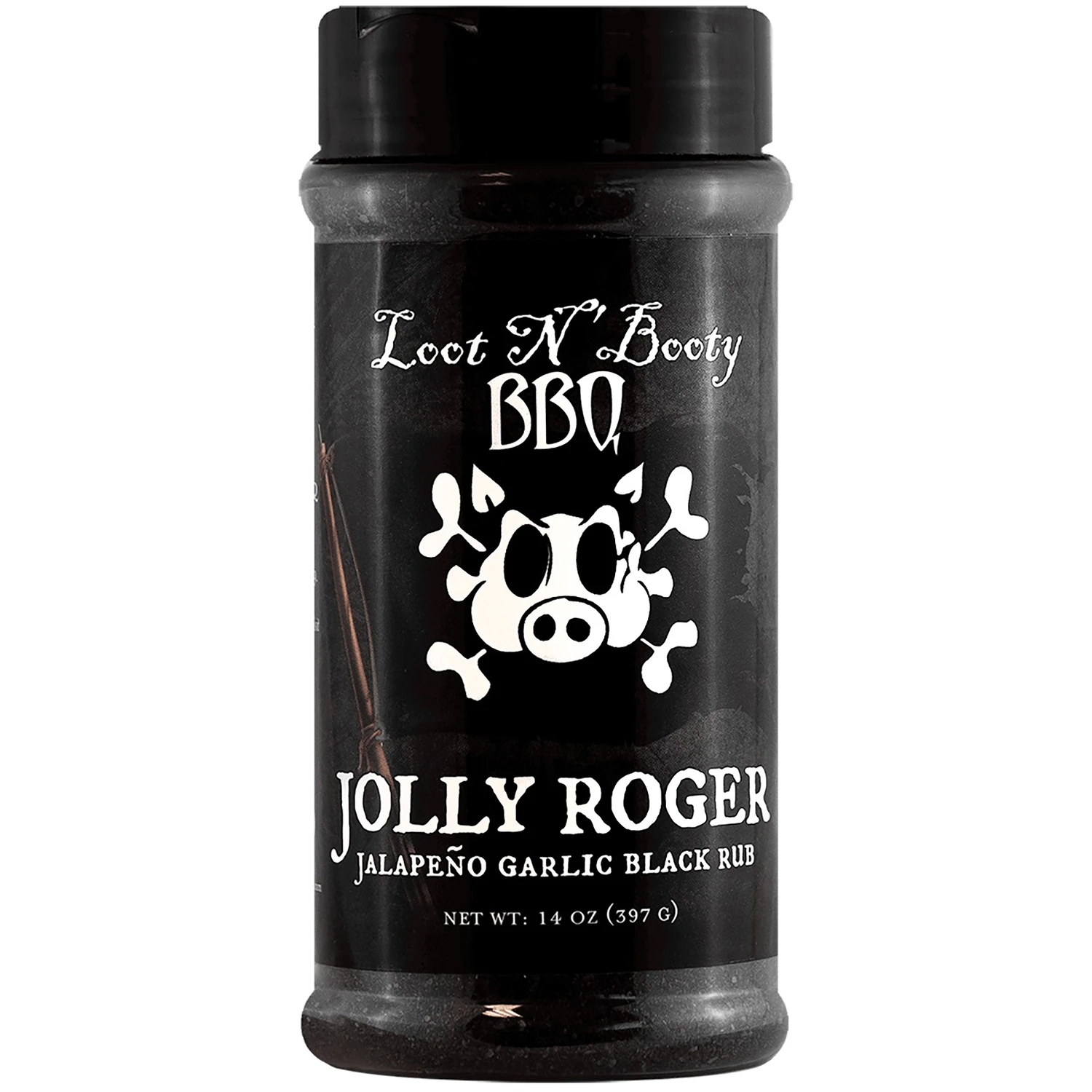 Jolly Roger Jalapeno Garlic Black Rub Seasoning, 14 Ounce Bottle