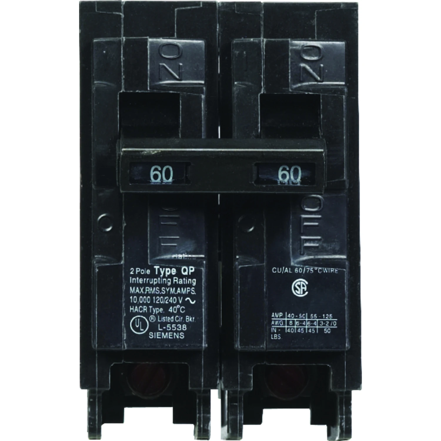 60 Amp Standard 2-pole Circuit Breaker Q260 For Electrical Protection