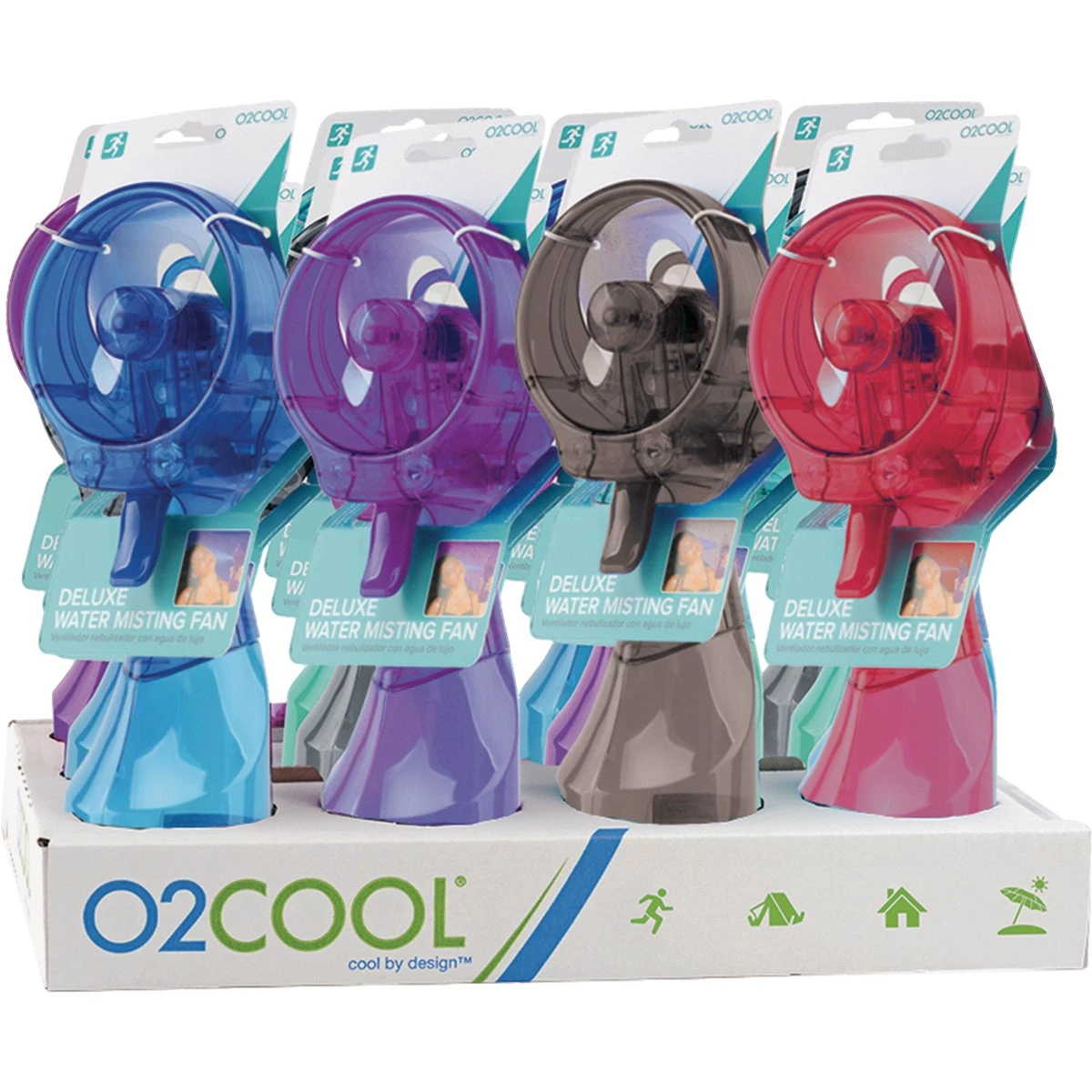 Deluxe Water-Misting Fan, Battery-Operated, Assorted Colors
