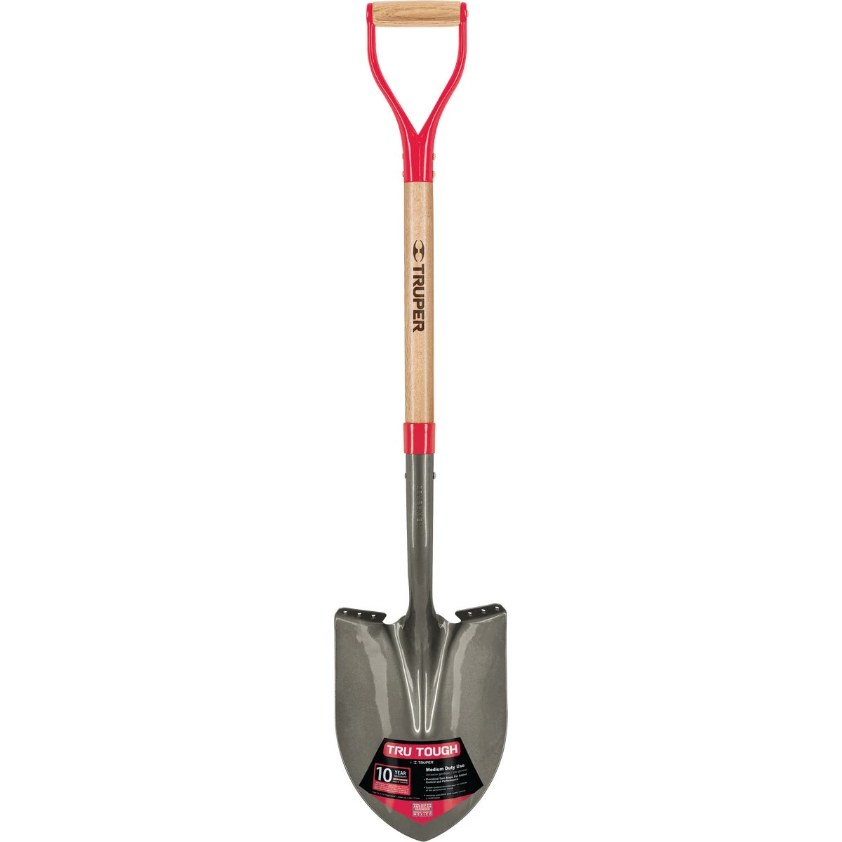 Tru Tough 30 In. Wood D-handle Round Point Shovel - Heavy Duty