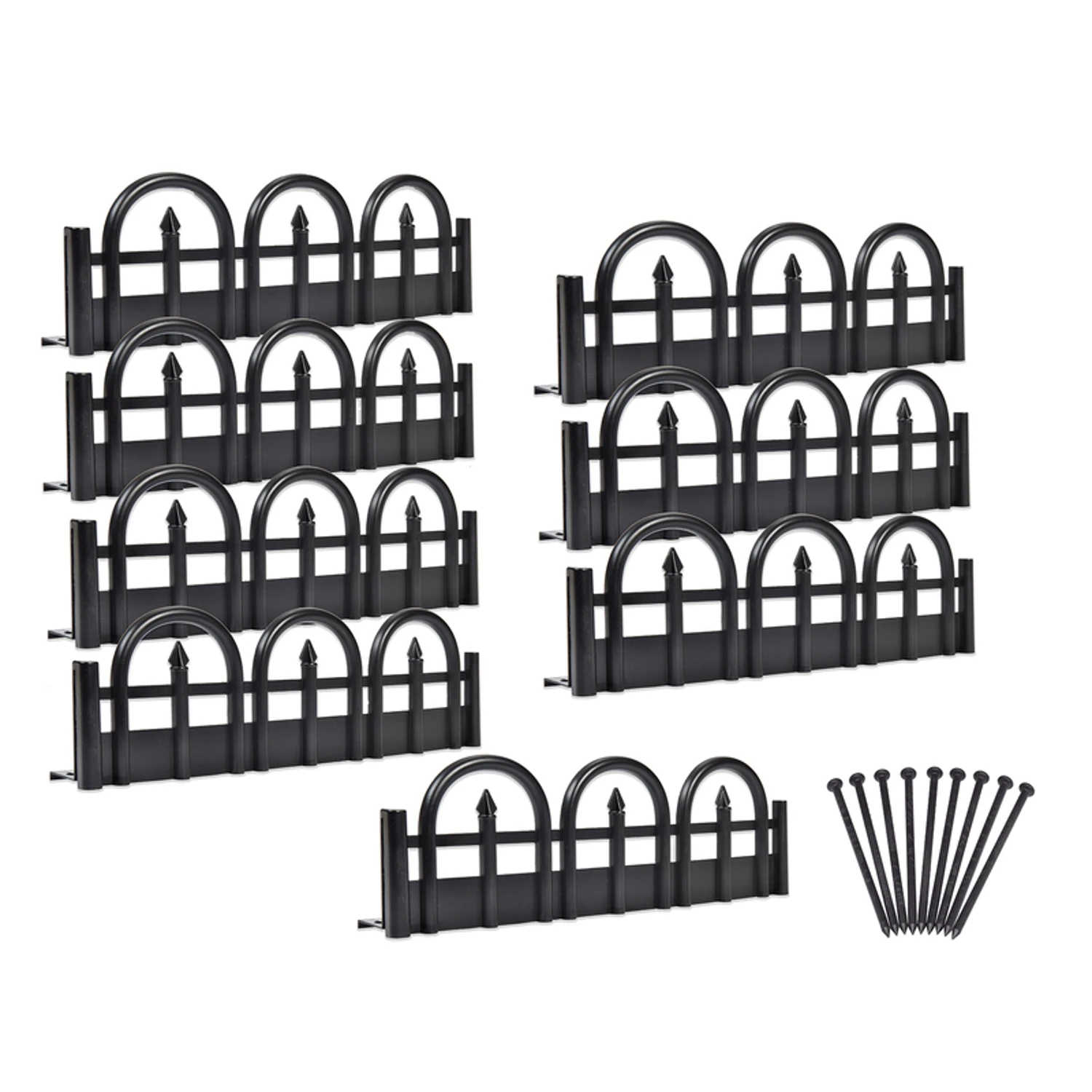 Easyflex 10 Ft. L Plastic Black Landscape Edging Kit With Anchoring Spikes