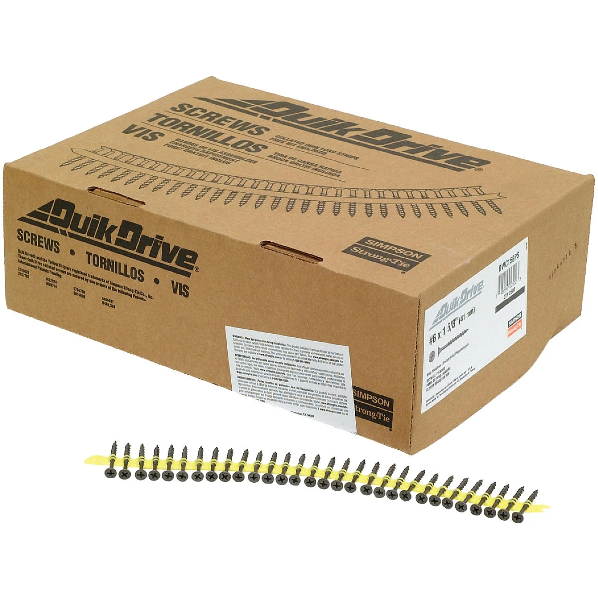 Simpson Strong-Tie Quik Drive No. 6 Sizes X 1-5/8 in. L Phillips Coarse Drywall Screws 13 lb 2500 pk