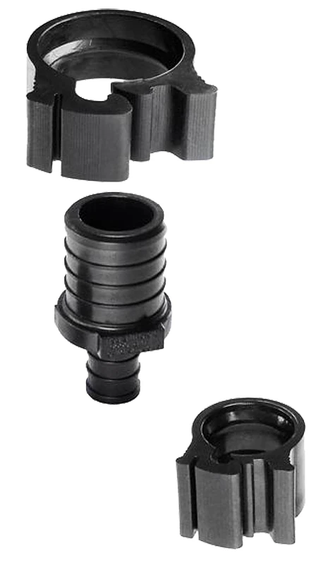Pexlock 1 In. X 1/2 In. Plastic Pex Reducing Coupling With Clamps