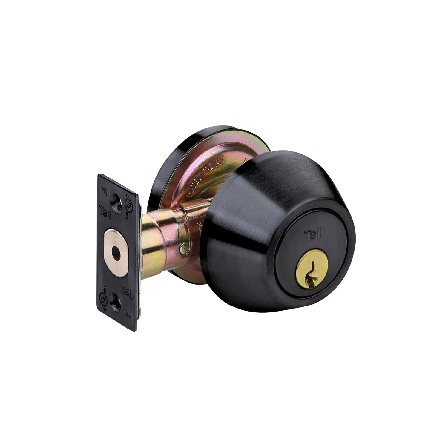 Tell Commercial Matte Black Single Cylinder Deadbolt Cl102906 For Exterior Doors