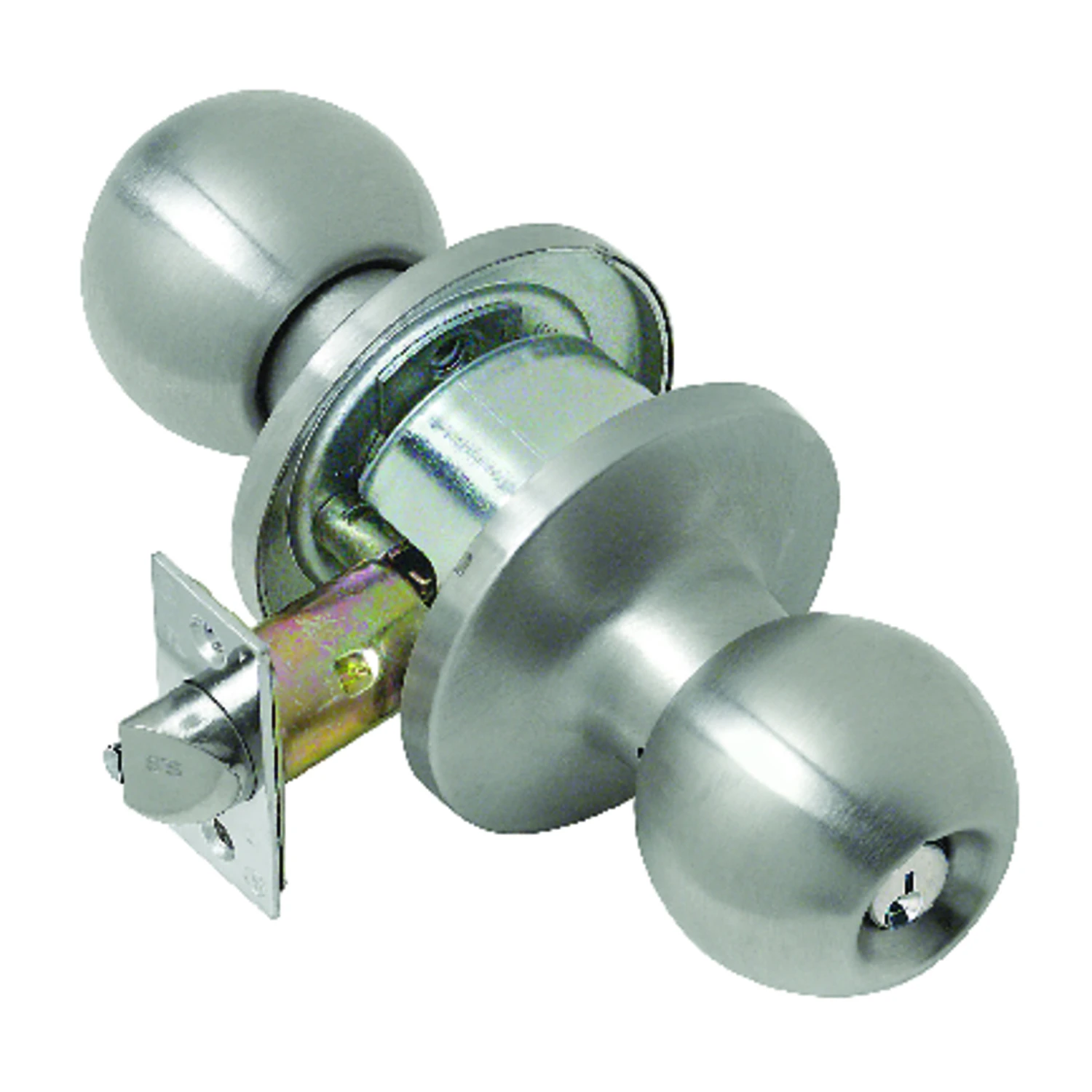 Satin Stainless Steel Entry Door Knob, Model Cl100053, Grade 2 Security