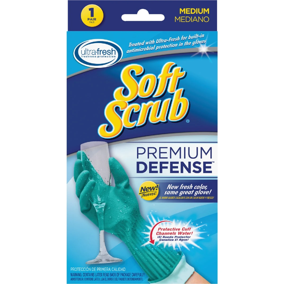 Premium Defense Medium Latex Rubber Gloves With Extra Long Cuff