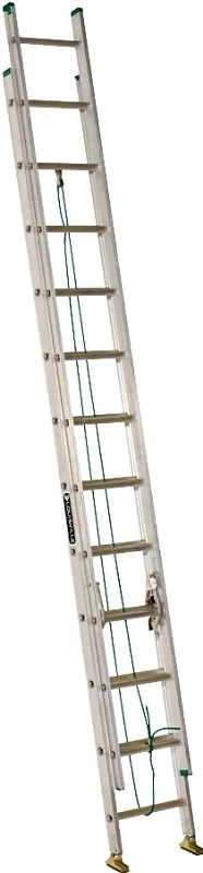 Pro Grip Medium-Duty Aluminum Extension Ladder, Two Sections, Sixteen Feet