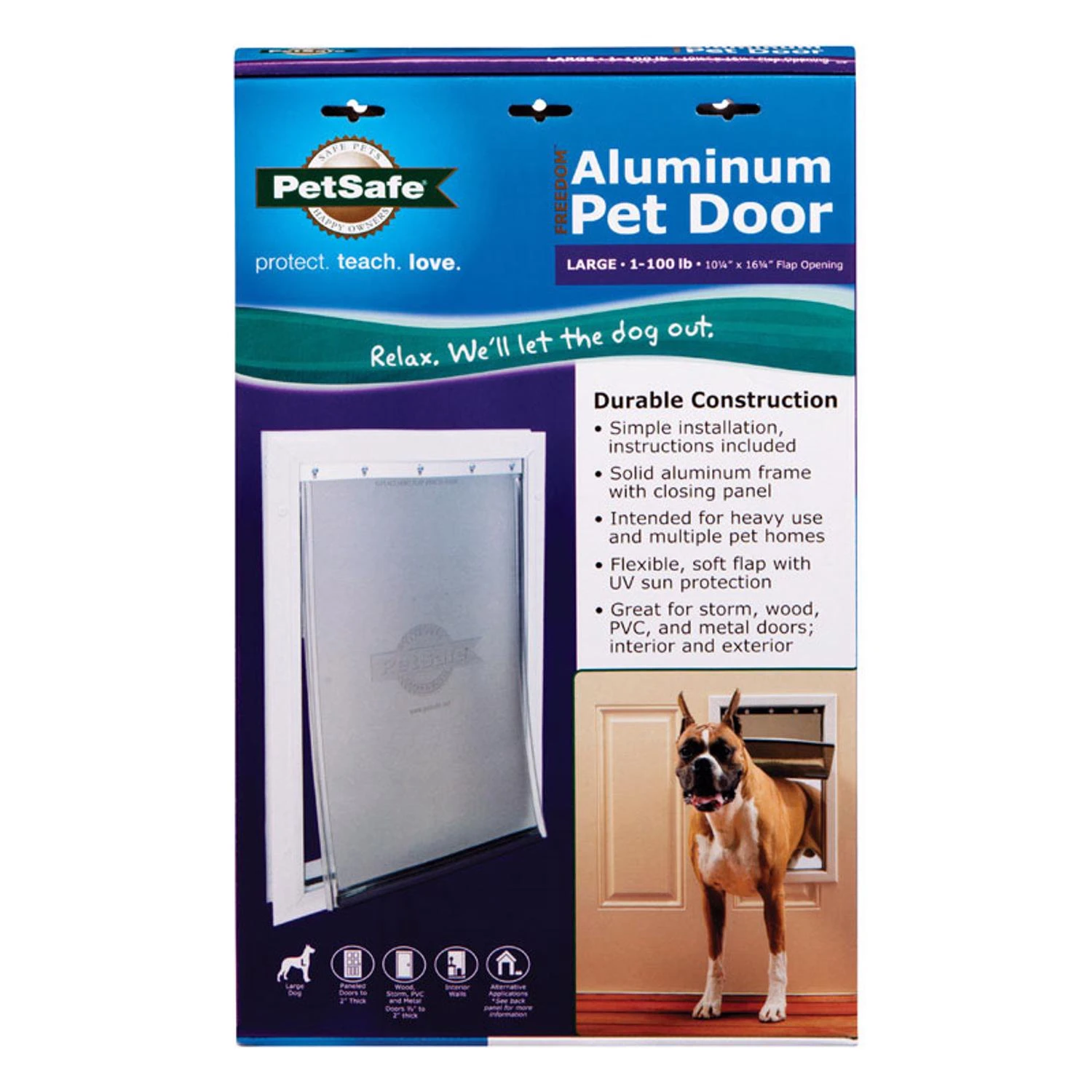19.625 In. H X 12.75 In. W Aluminum Pet Door For Cats And Dogs