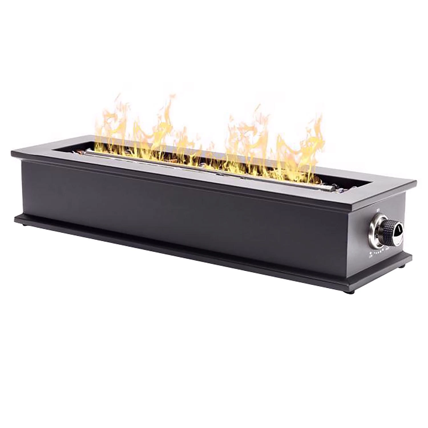 Loom X 28 In. Black Rectangle Tabletop Gas Fire Pit With Electronic Ignition