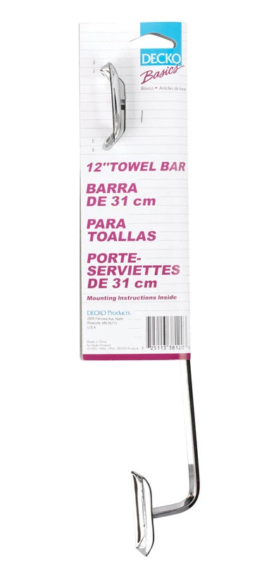 Diamond Bar Design 12 Inch Chrome Towel Bar With Mounting Hardware