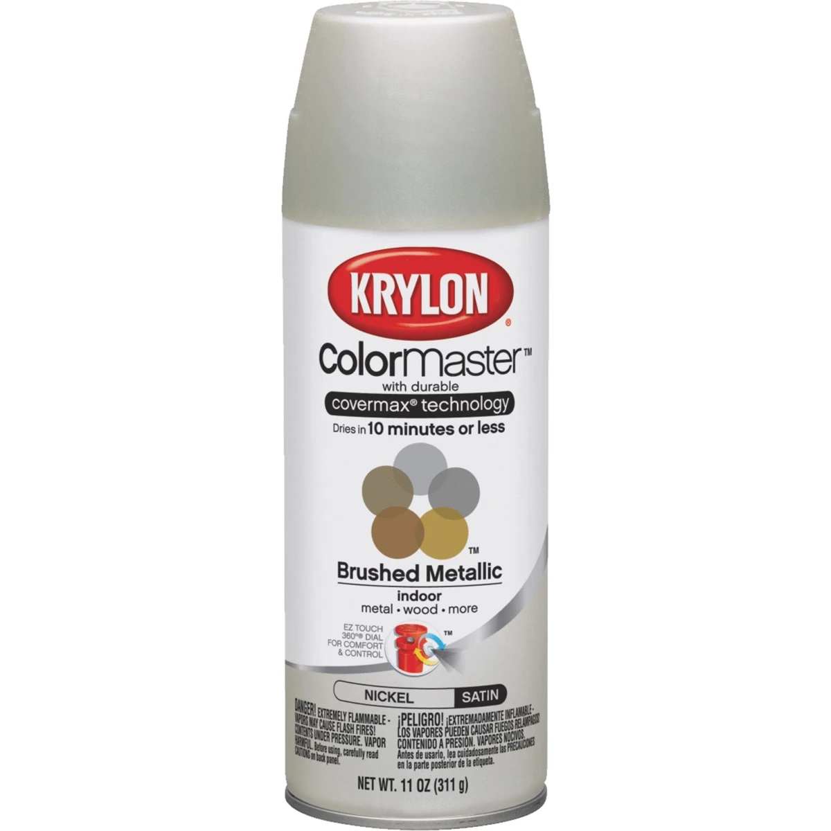COLORmaxx Metallic Satin Nickel Spray Paint and Primer, 12 Ounce Can