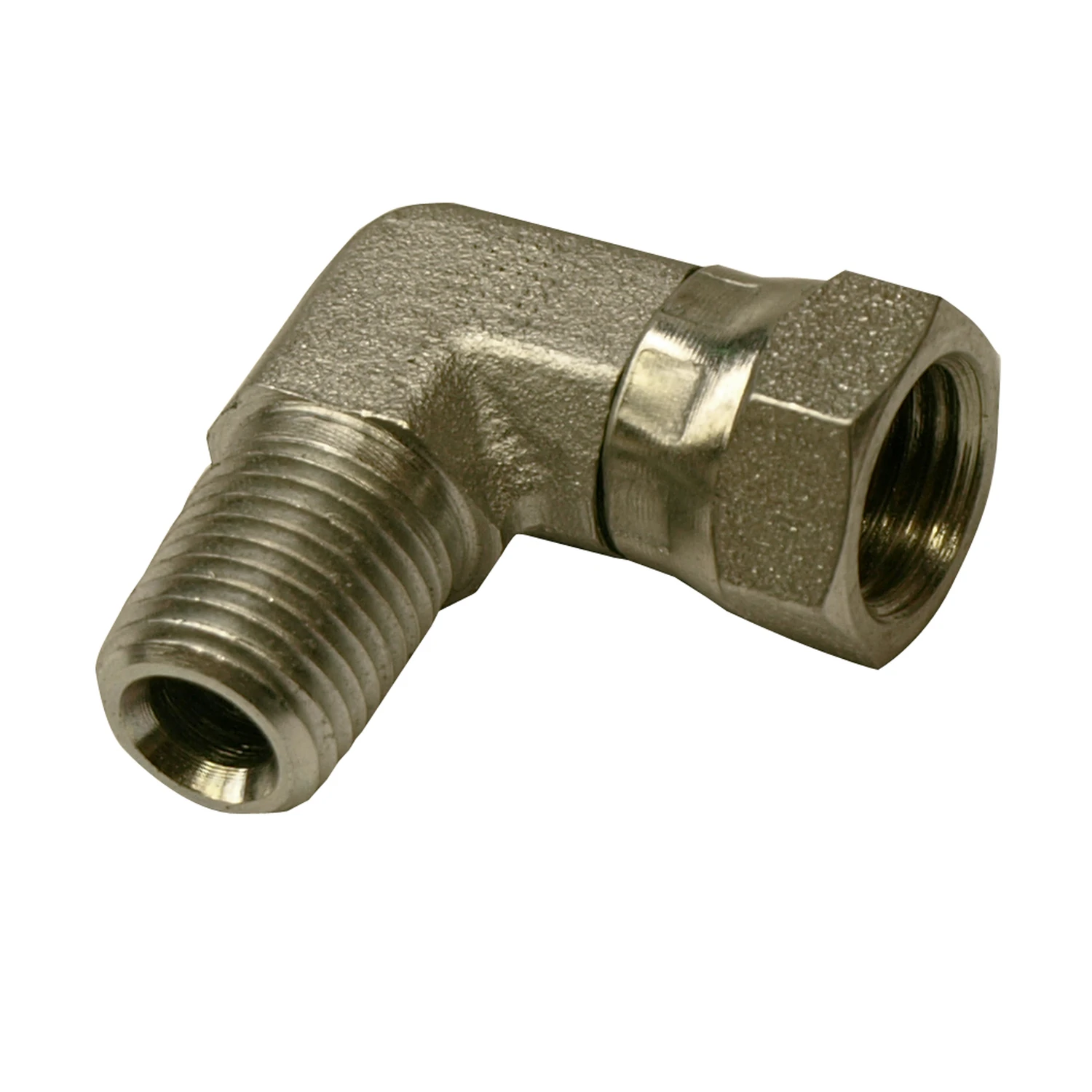 90 Degree Hydraulic Adapter, 1/2-In. MP x 3/8-In. FP Swivel