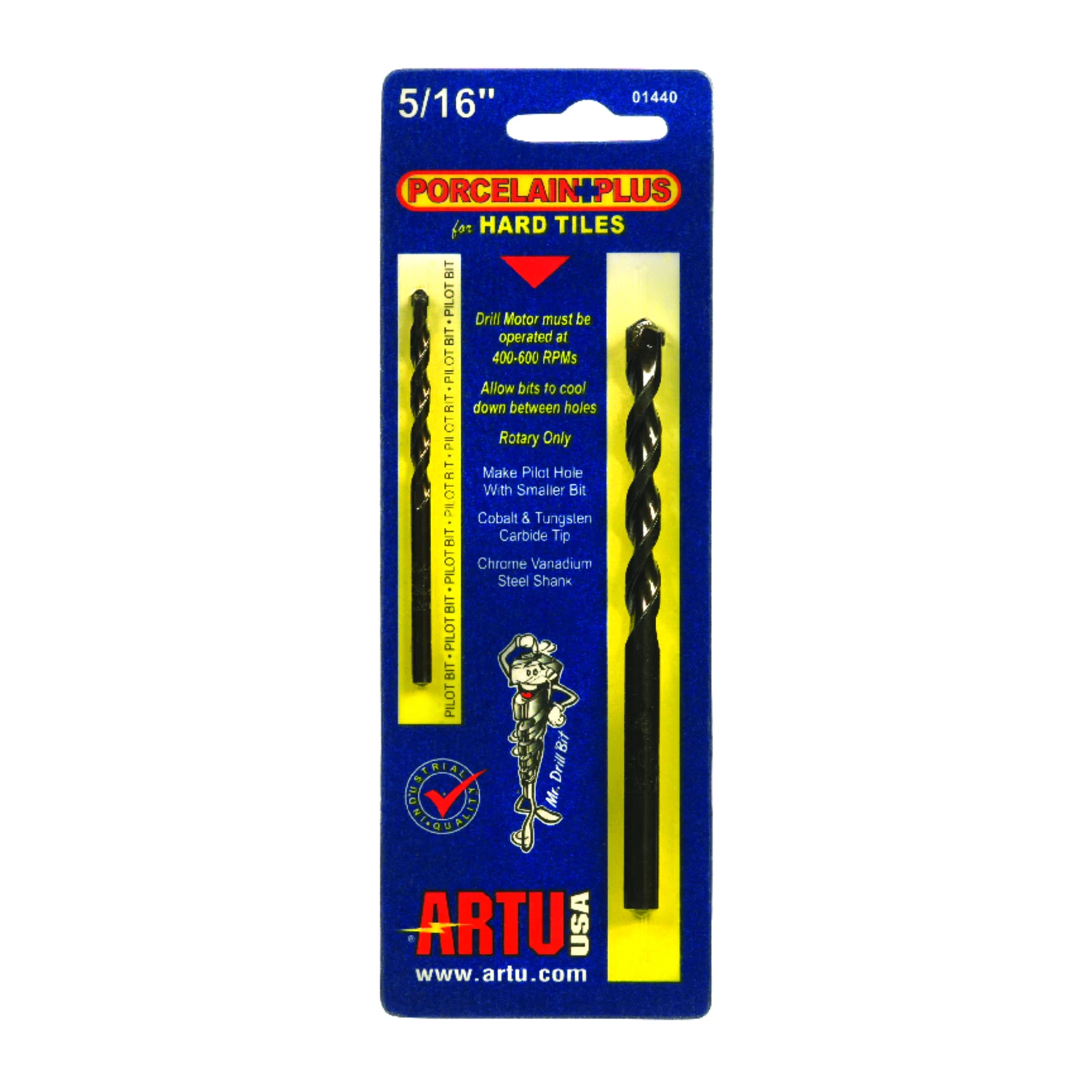 5/16 In. X 4-1/2 In. Cobalt And Tungsten Carbide Glass & Tile Drill Bit