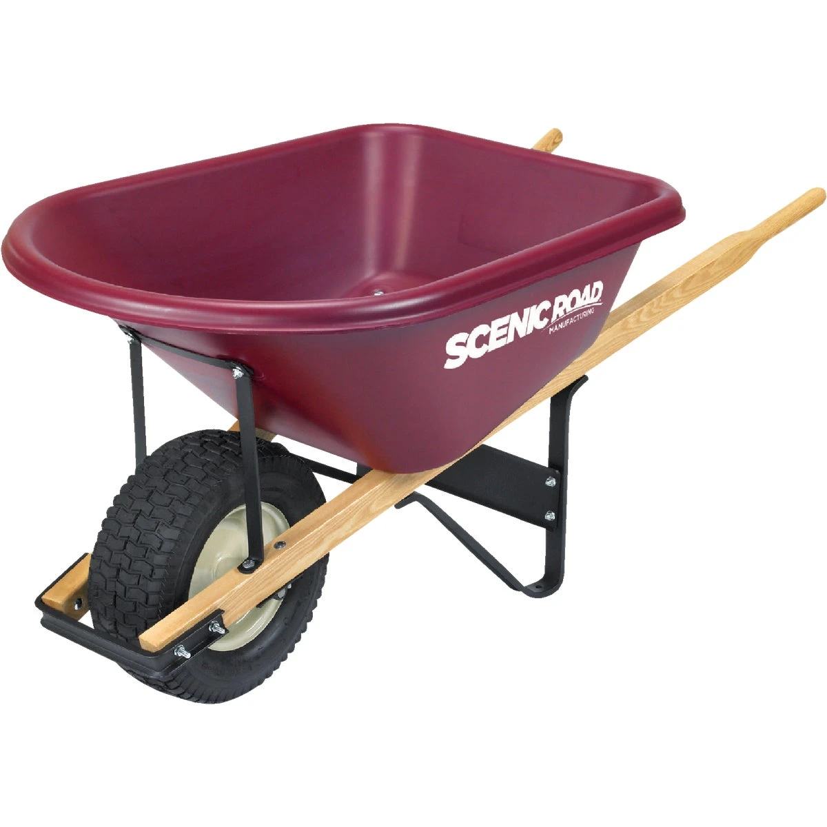 6 Cu. Ft. Heavy-duty Poly Wheelbarrow With 800 Lb Capacity