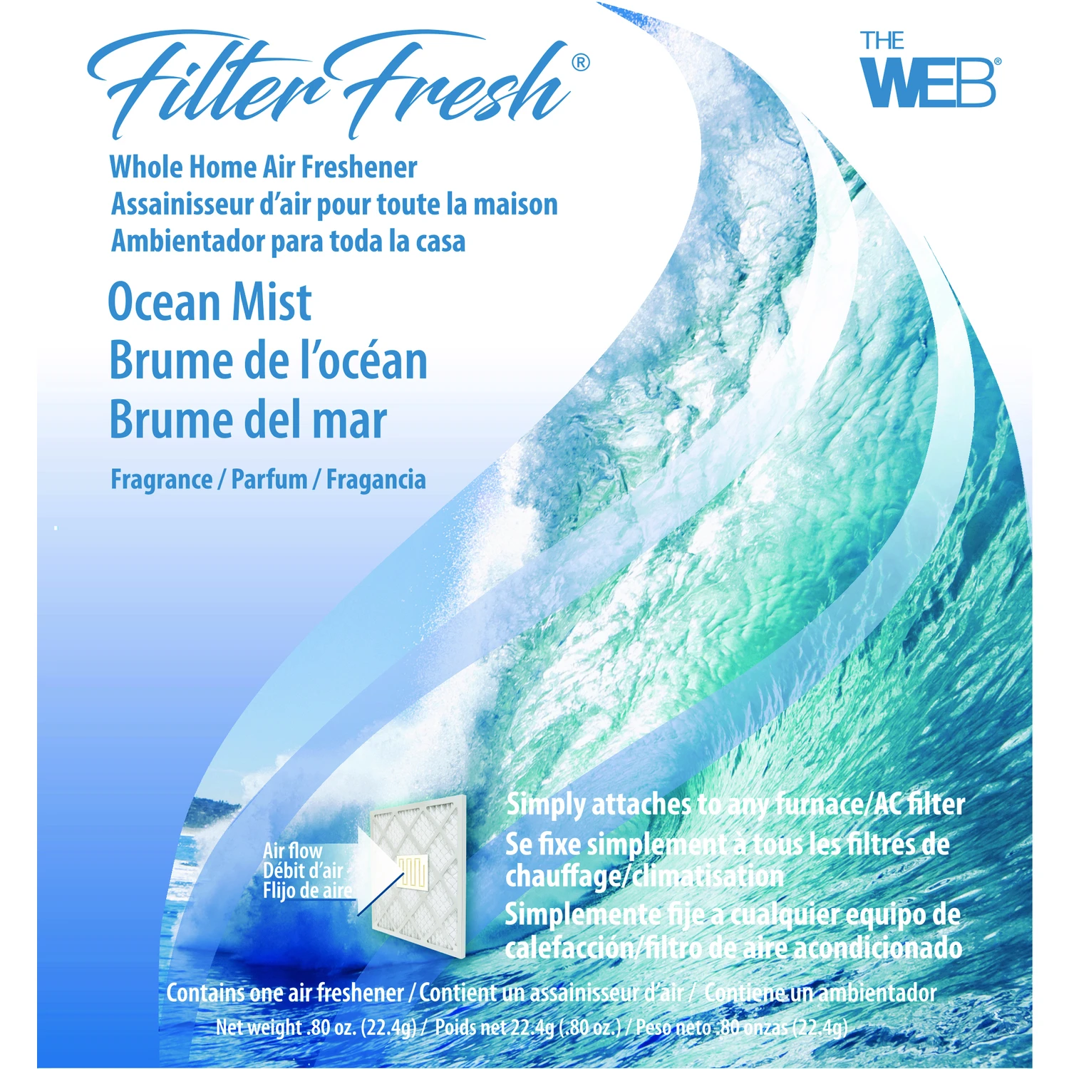 Filterfresh Ocean Mist Air Freshener Pad For Furnace And Air Conditioning Filters