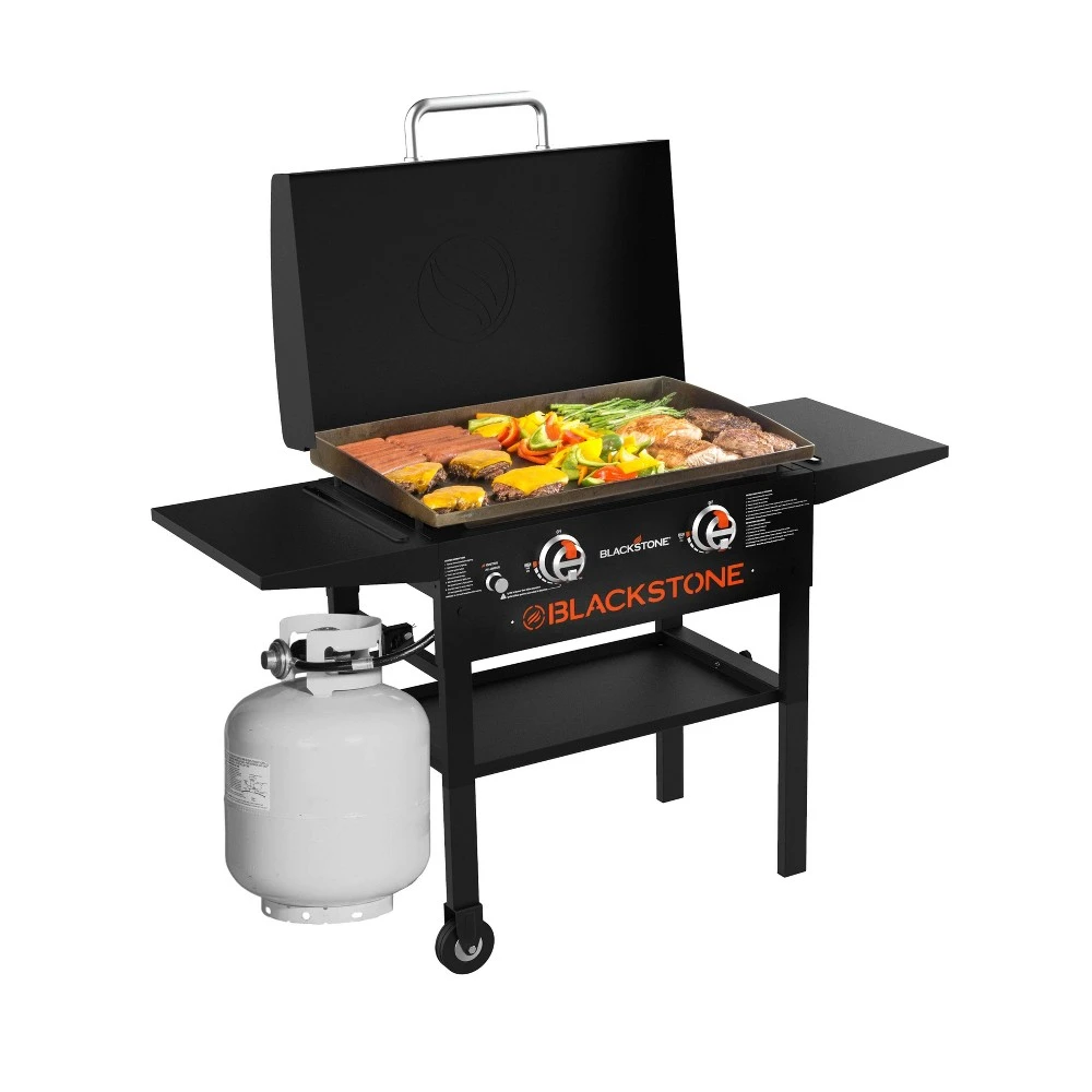 28-inch 2-burner Propane Gas Griddle With Hood, 34,000 Btu