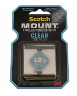 Clear Double-Sided Mounting Tape, 1 x1 In. Squares, 48-Ct.