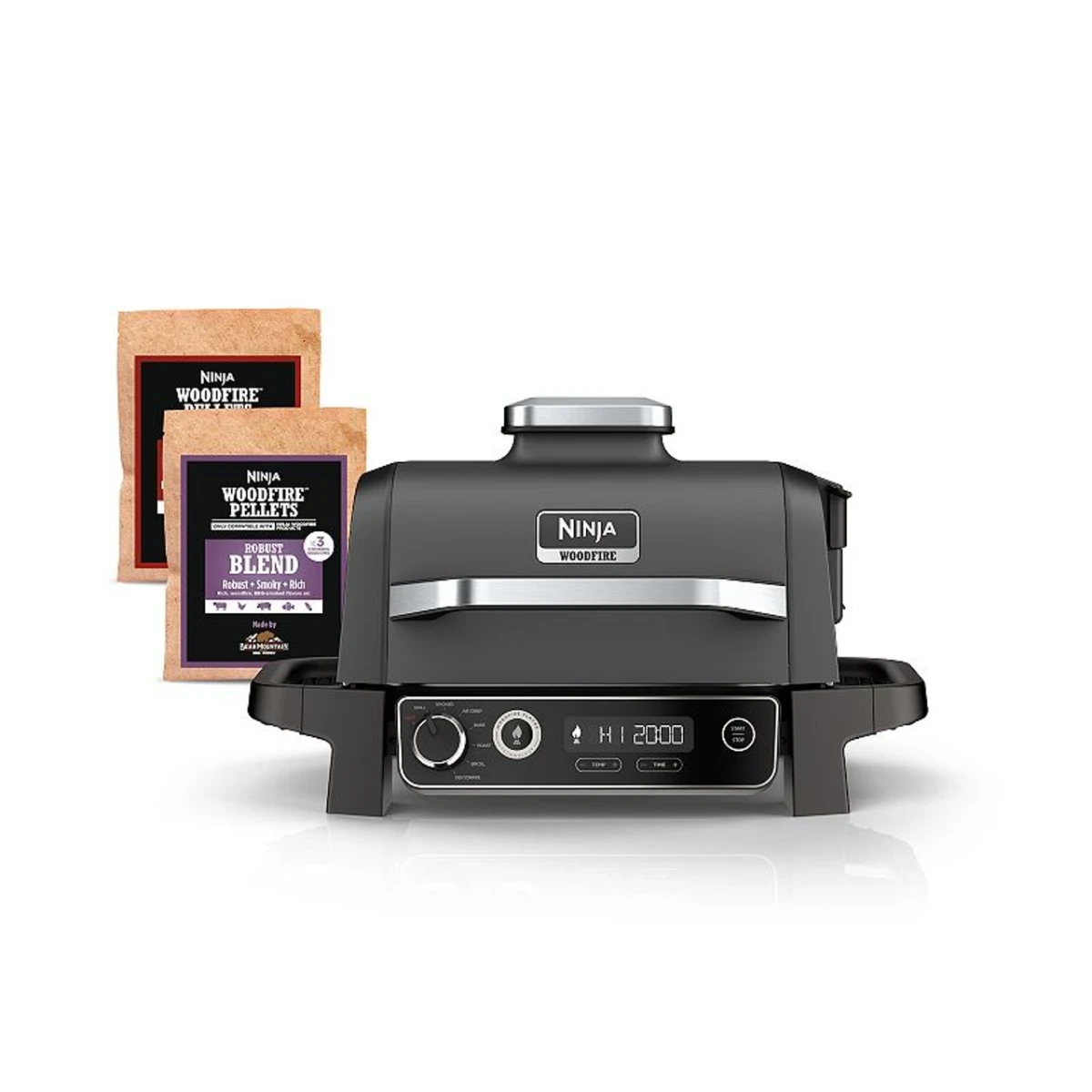 Woodfire Electric Outdoor Grill, 1700 Watts, 7-in-1 Cooking System