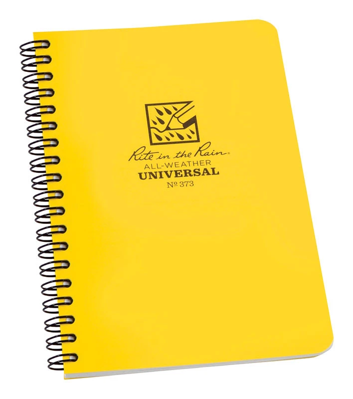 All-Weather Side Spiral Notebook, Yellow Cover, 4 and 5/8 by 7 Inches