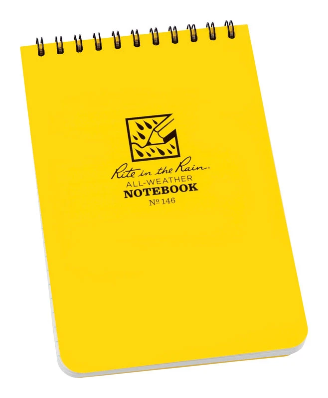 Top Spiral Bound Notebook, Yellow Cover, 4 Inch by 6 Inch