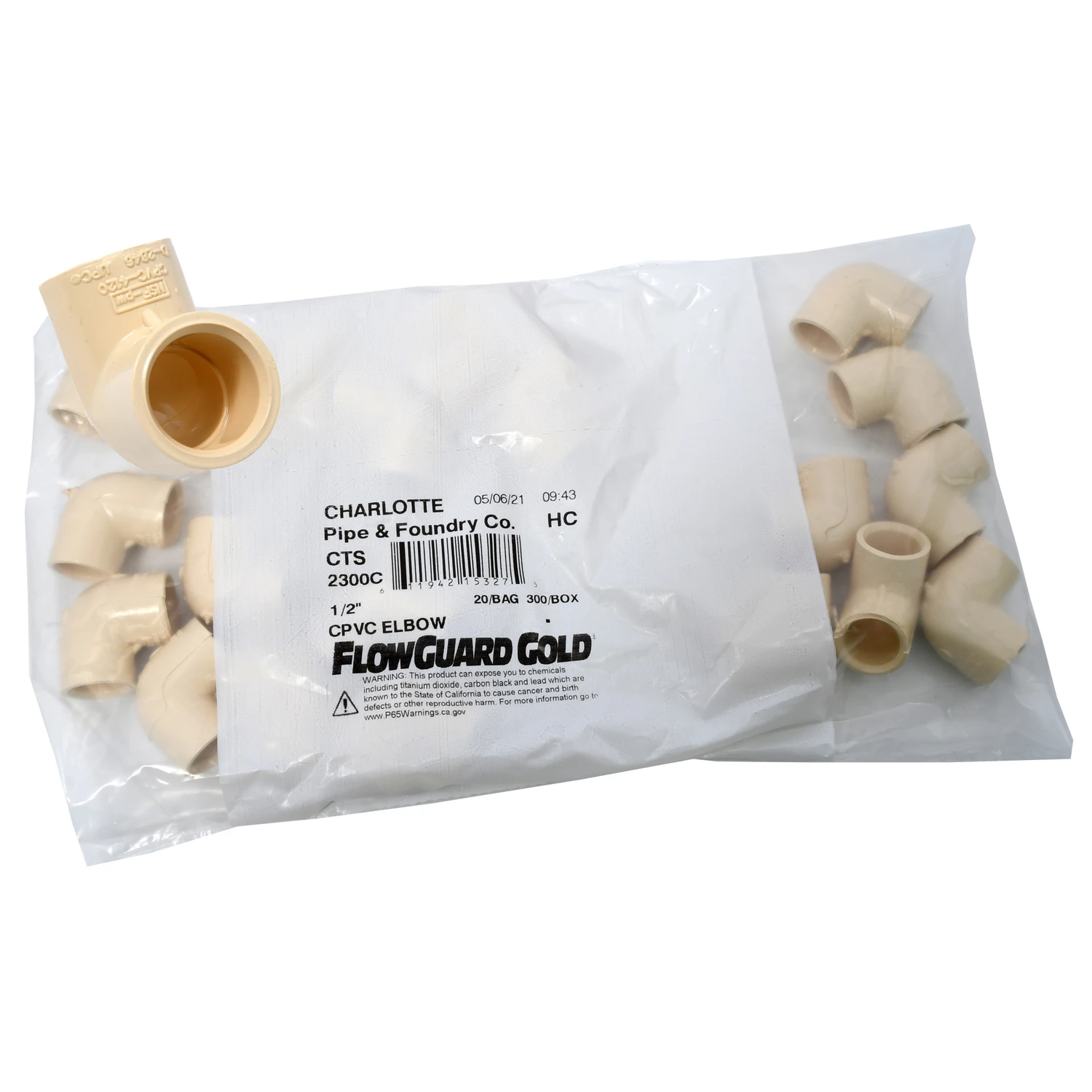 Charlotte Pipe FlowGuard 1/2 in. Slip X 1/2 in. D Slip CPVC Elbow 10 pk