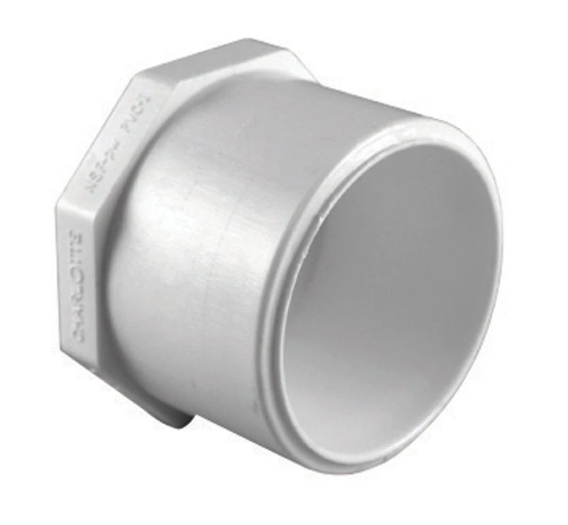 Schedule 40 PVC Plug Spigot, White, 1-1/4 In.