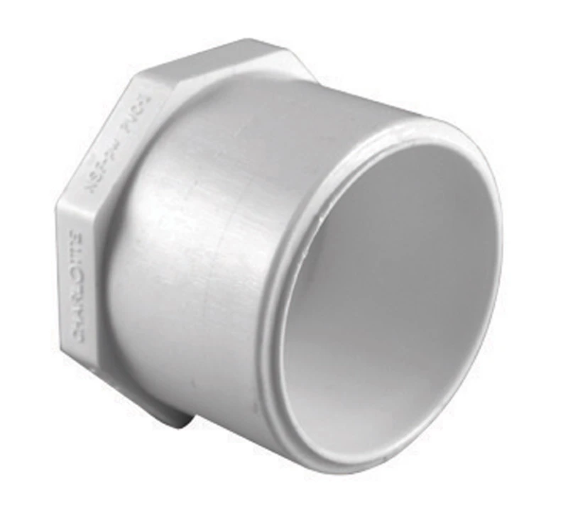 Schedule 40 PVC Plug Spigot, White, 1-1/2 In.