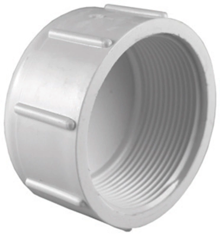 Schedule 40 Threaded Pipe Cap, White, 1-1/4 In.