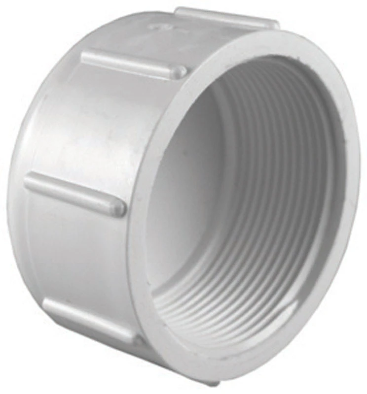 Schedule 40 Threaded Pipe Cap, White, 2 In.