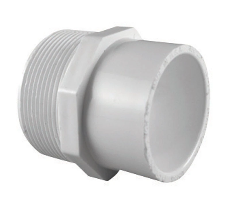Schedule 40 PVC Reducer Male Adapter, 2 In. Slip x 1-1/2 In. MIP